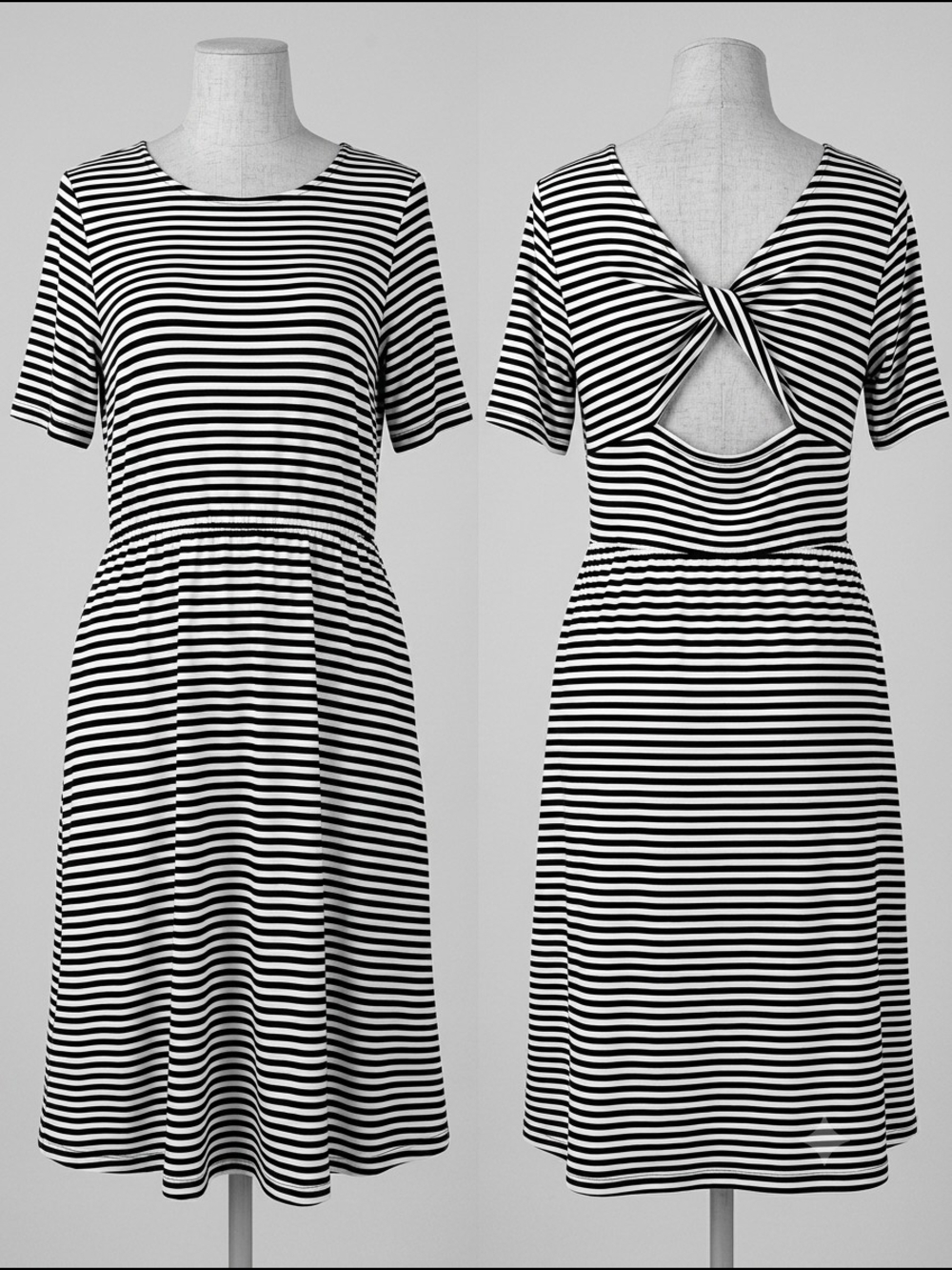 Torrid Striped Twist-Back Pocket Midi Dress